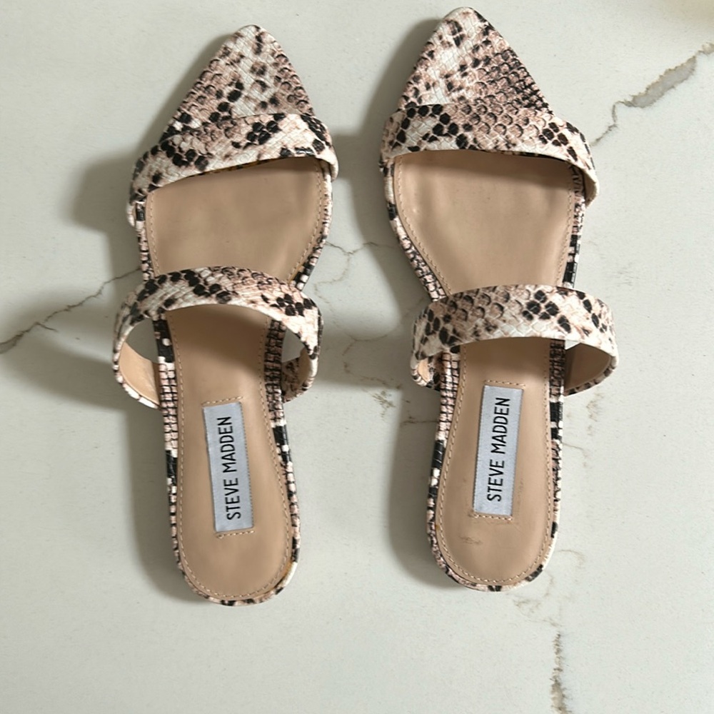 Steve Madden snake skin slide sandals